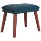 Preview: Relaxsessel mit Hocker Blau Samt
