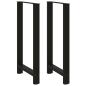 Preview: Bartischbeine Schwarz 2 Stk. 60x(110-111) cm Stahl