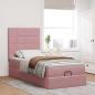 Preview: Ottoman-Bett mit Matratzen Rosa 90x190 cm Samt