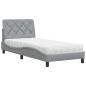 Preview: Bett mit Matratze Hellgrau 80x200 cm Stoff