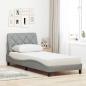 Preview: Bett mit Matratze Hellgrau 80x200 cm Stoff