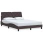 Preview: Bettgestell ohne Matratze Dunkelbraun 140x200 cm Stoff