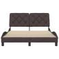 Preview: Bettgestell ohne Matratze Dunkelbraun 140x200 cm Stoff