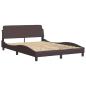Preview: Bettgestell ohne Matratze Dunkelbraun 140x200 cm Stoff