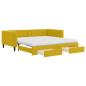 Preview: Tagesbett Ausziehbar mit Schubladen Gelb 100x200 cm Samt