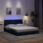 Preview: ARDEBO.de - Bettgestell mit LED ohne Matratze Blau 160x200 cm Stoff