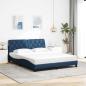 Preview: Bettgestell mit LED ohne Matratze Blau 160x200 cm Stoff