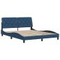 Preview: Bettgestell mit LED ohne Matratze Blau 160x200 cm Stoff