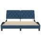 Preview: Bettgestell mit LED ohne Matratze Blau 160x200 cm Stoff