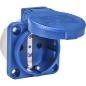 Preview: ARDEBO.de - Schutzkontakt-Einbau-Steckdosen IP 54 blau (RAL 5017) rückwärtig 50 x 50 mm 38 x 38 mm SiRoX