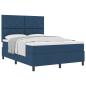 Preview: Boxspringbett mit Kopfteil Blau 140 x 200 cm Stoff