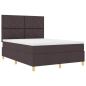 Preview: Boxspringbett mit Kopfteil Dunkelbraun 160 x 200 cm Stoff