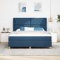 Preview: ARDEBO.de - Boxspringbett mit Kissen mit Kopfteil Blau 200 x 180 cm Stoff