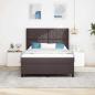 Preview: LED Boxspringbett mit Kopfteil Dunkelbraun 160 x 200 cm Stoff