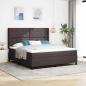 Preview: ARDEBO.de - LED Boxspringbett mit Kopfteil Dunkelbraun 180 x 200 cm Stoff