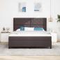 Preview: LED Boxspringbett mit Kopfteil Dunkelbraun 180 x 200 cm Stoff