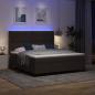 Preview: LED Boxspringbett mit Kopfteil Dunkelbraun 180 x 200 cm Stoff