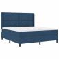 Preview: LED Boxspringbett mit Kopfteil Blau 180 x 200 cm Stoff