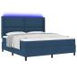 Preview: LED Boxspringbett mit Kopfteil Blau 180 x 200 cm Stoff