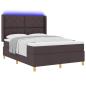 Preview: Boxspringbett mit LED-Lichtleisten Braun 160 x 200 cm Stoff