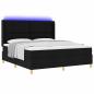 Preview: Boxspringbett mit LED-Lichtleisten Schwarz 180 x 200 cm Stoff