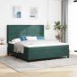 Preview: ARDEBO.de - Boxspringbett mit Matratze mit LED Dunkelgrün 180 x 200 cm Samt