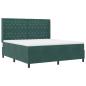 Preview: Boxspringbett mit Matratze mit LED Dunkelgrün 180 x 200 cm Samt