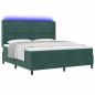 Preview: Boxspringbett mit Matratze mit LED Dunkelgrün 180 x 200 cm Samt
