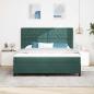 Preview: Boxspringbett mit Matratze mit LED Dunkelgrün 180 x 200 cm Samt