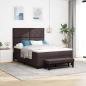 Preview: ARDEBO.de - Boxspringbett mit Kopfteil Dunkelbraun 160 x 200 cm Stoff