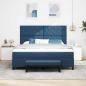 Preview: Boxspringbett mit Kopfteil Blau 180 x 200 cm Stoff