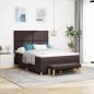 Preview: ARDEBO.de - Boxspringbett mit Kopfteil Dunkelbraun 200 x 160 cm Stoff
