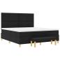 Preview: Boxspringbett mit Kopfteil Schwarz 200 x 180 cm Stoff