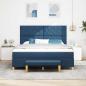 Preview: Boxspringbett mit Kopfteil Blau 200 x 180 cm Stoff