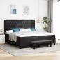 Preview: ARDEBO.de - Boxspringbett mit Matratze Schwarz 200 x 200 cm Samt