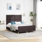 Preview: ARDEBO.de - Bettgestell mit Kopfteil Dunkelbraun 160 x 200 cm Stoff