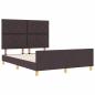Preview: Bettgestell mit Kopfteil Dunkelbraun 160 x 200 cm Stoff