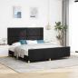 Preview: ARDEBO.de - Bettgestell mit Kopfteil Schwarz 180 x 200 cm Stoff