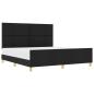 Preview: Bettgestell mit Kopfteil Schwarz 180 x 200 cm Stoff