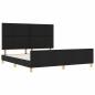 Preview: Bettgestell mit Kopfteil Schwarz 180 x 200 cm Stoff