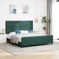 Preview: ARDEBO.de - Boxspringbett mit Kopfteil Dunkelgrün 180 x 200 cm Samt