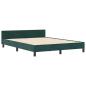 Preview: Boxspringbett mit Kopfteil Dunkelgrün 180 x 200 cm Samt
