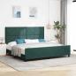 Preview: ARDEBO.de - Boxspringbett mit Kopfteil Dunkelgrün 200 x 200 cm Samt
