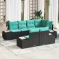 Preview: ARDEBO.de - Gartensofa-set 7 stk. Schwarz Poly-Rattan