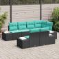 Preview: Gartensofa-set 7 stk. Schwarz Poly-Rattan
