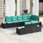 Preview: ARDEBO.de - Gartensofa-set 8 stk. Schwarz Poly-Rattan