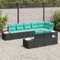 Preview: Gartensofa-set 8 stk. Schwarz Poly-Rattan