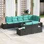 Preview: ARDEBO.de - Gartensofa-set 9 stk. Schwarz Poly-Rattan