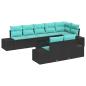 Preview: Gartensofa-set 9 stk. Schwarz Poly-Rattan