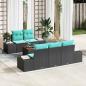 Preview: ARDEBO.de - Gartensofa-set 6 stk. Schwarz Poly-Rattan